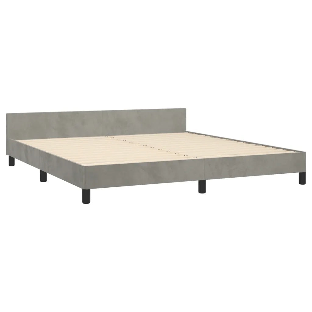 Giroletto con Testiera-Struttura Letto con testiera Grigio Chiaro 180x200 cm in Velluto 252529