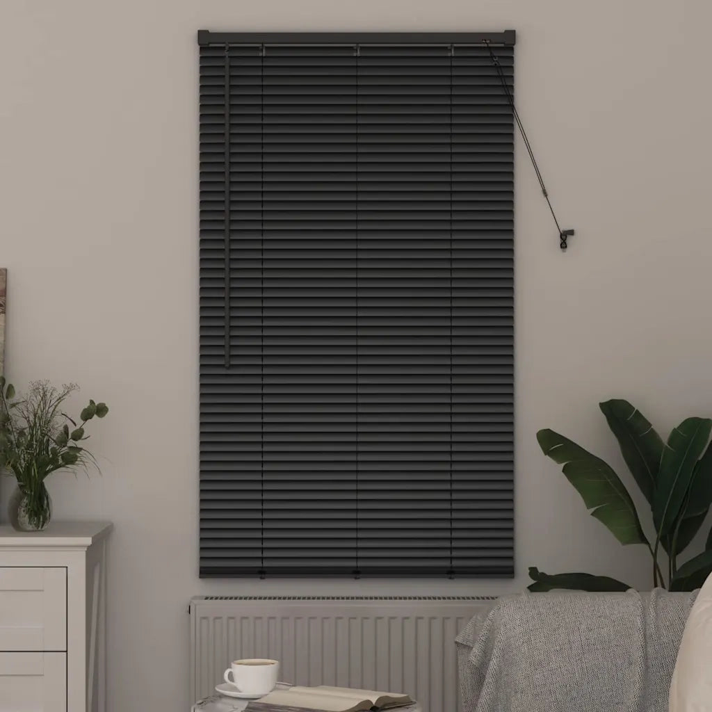 Tendaggi a Veneziana | Tenda a lamelle Nero 175 x 80 cm Alluminio