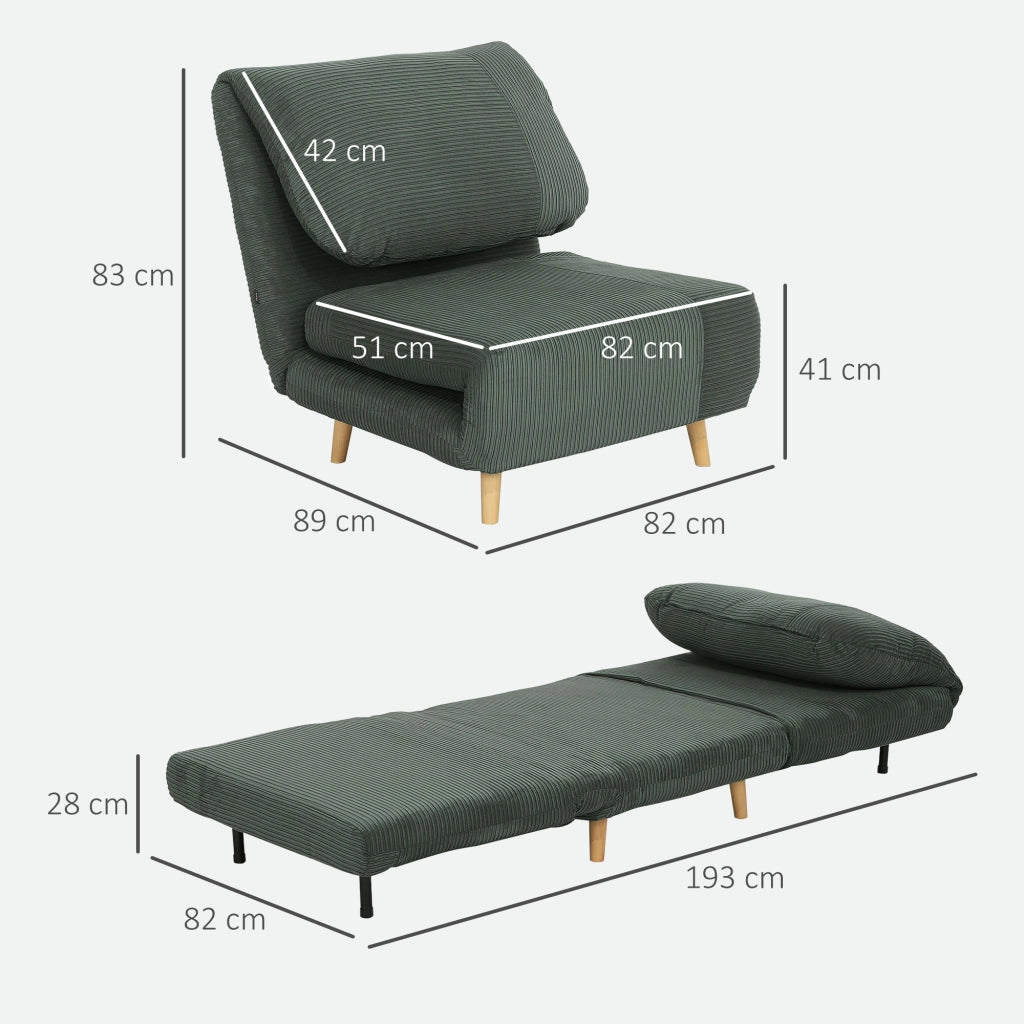 Poltrona letto ¨C Minimal ¨C Verde 82x87x89 cm