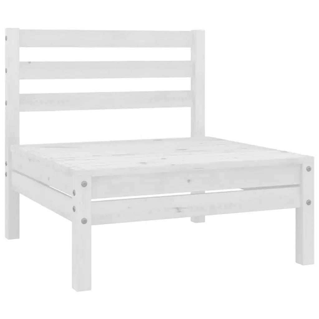 Set Divani da Giardino 3 pz | Set Salotto da Giardino Bianco in Legno Massello di Pino