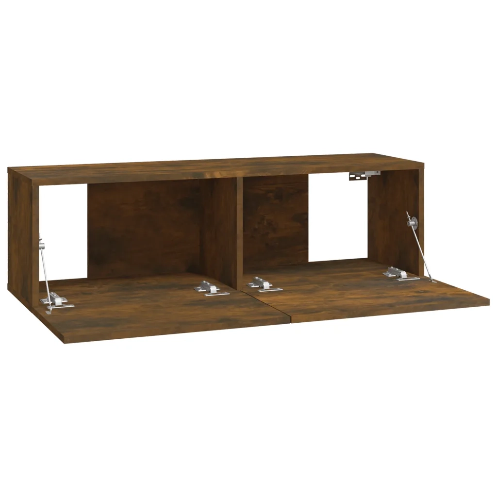 Mobili Porta TV a Parete 4 pz Rovere Fumo 100x30x30 cm 3114195