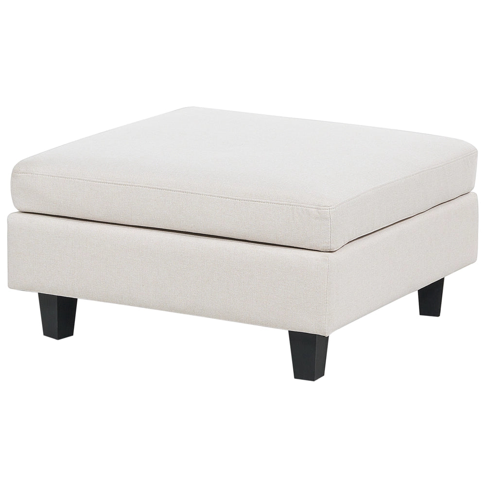 Divano moderno modulare a 5 posti con ottomana imbottito in tessuto poliestere con schienale imbottito a forma di U Beige chiaro soggiorno