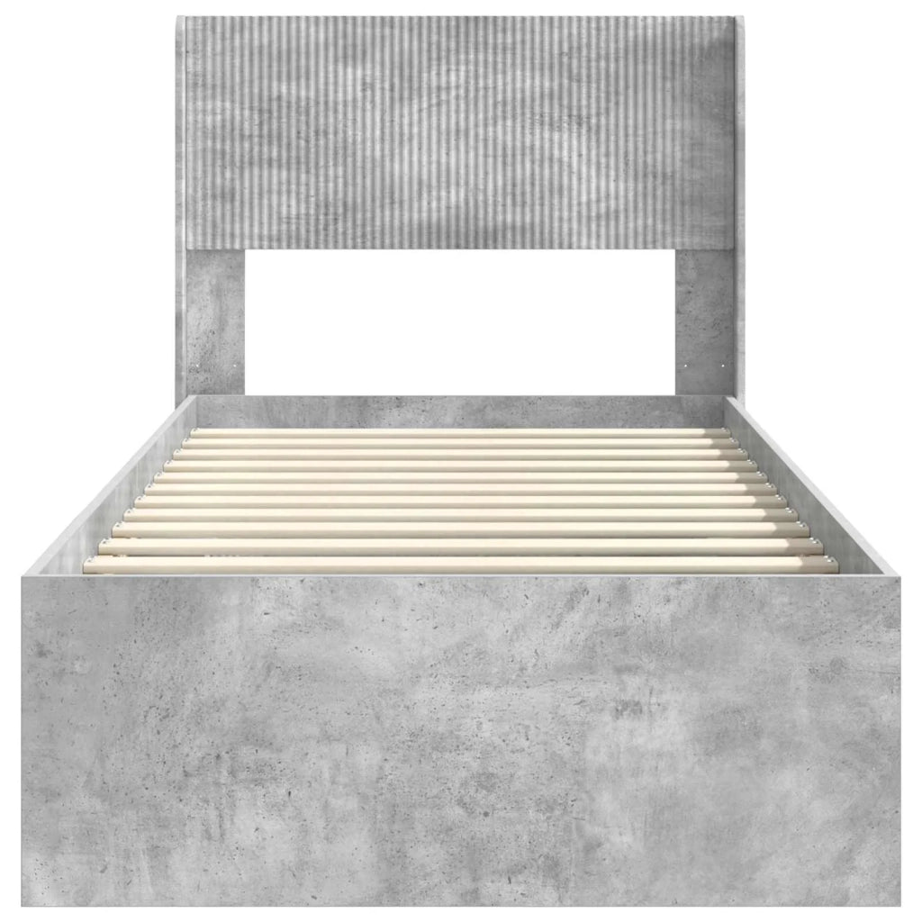 Struttura del letto con stoccaggio e testata Grigio Cemento 3414246