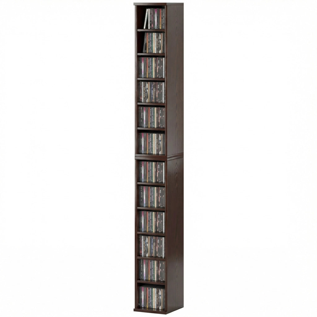 Armadio a colonne per CD e DVD ¨C Minimal ¨C marrone 21x22,5x88,5 cm