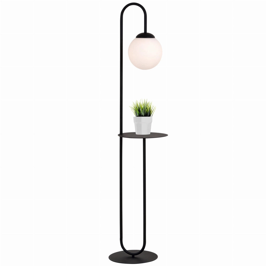 Lampada da terra con tavolino Emibig BARI E14 nera