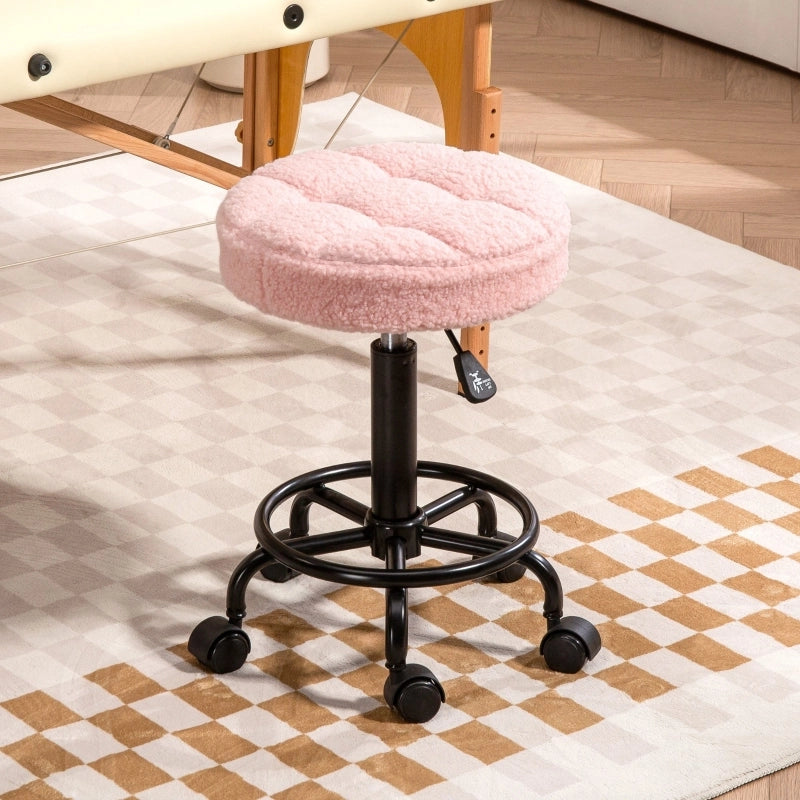 Sgabello con ruote regolabile in altezza, sgabello girevole 50-66 cm, sgabello da lavoro girevole a 360¡ã, sgabello da ufficio, sgabello per ufficio,