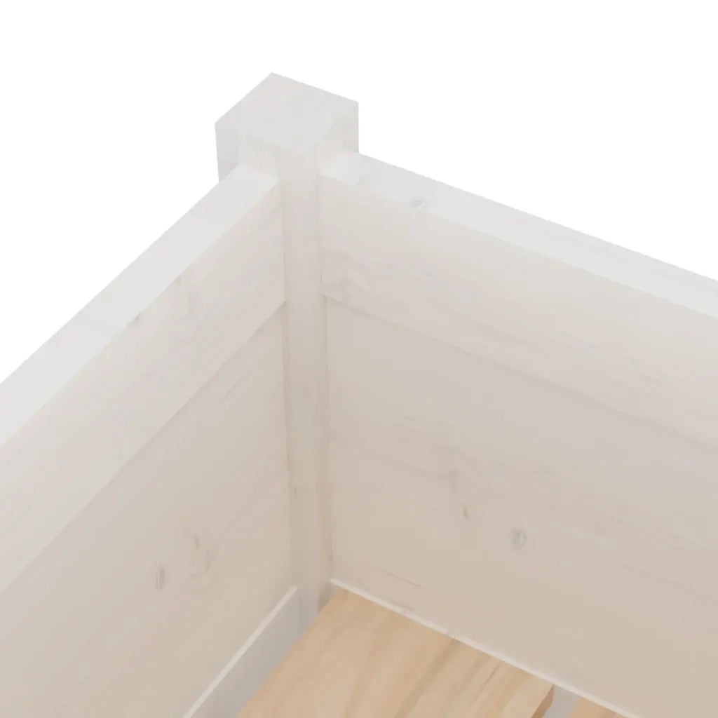 Fioriera | Cassetta per fiori | Vaso da Giardino Bianca 70x70x70 cm Legno Massello di Pino