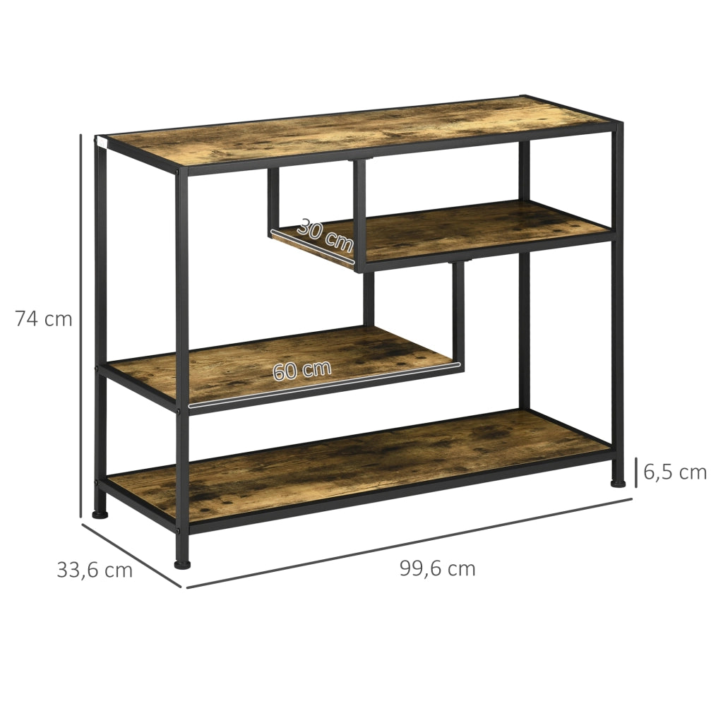 Tavolo console industriale con 4 ripiani ¨C Minimal ¨C 99.6x33.6x74 cm