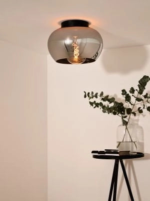Lucide plafoniera Judi vetro metallizzato grigio E27