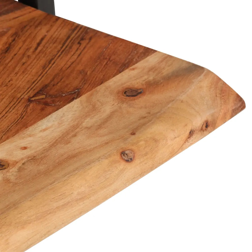 2 pz Mensole Parete | Mensola sospesa 40x24x35 cm Legno Massello Acacia e Acciaio