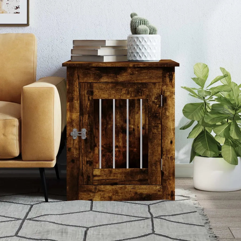 Gabbia Cani da Arredamento Rovere Fumo 55x75x65cm Multistrato 838320