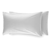 Coppia 2 Federe Cuscino Letto 100% Cotone Tinta Unita Sfoderabile Bottoni Laterali - Federe - Bianco