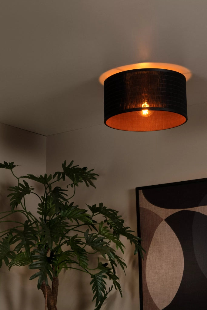 Plafoniera Lucide Tagalog bambù nero 40cm 1xE27 40W