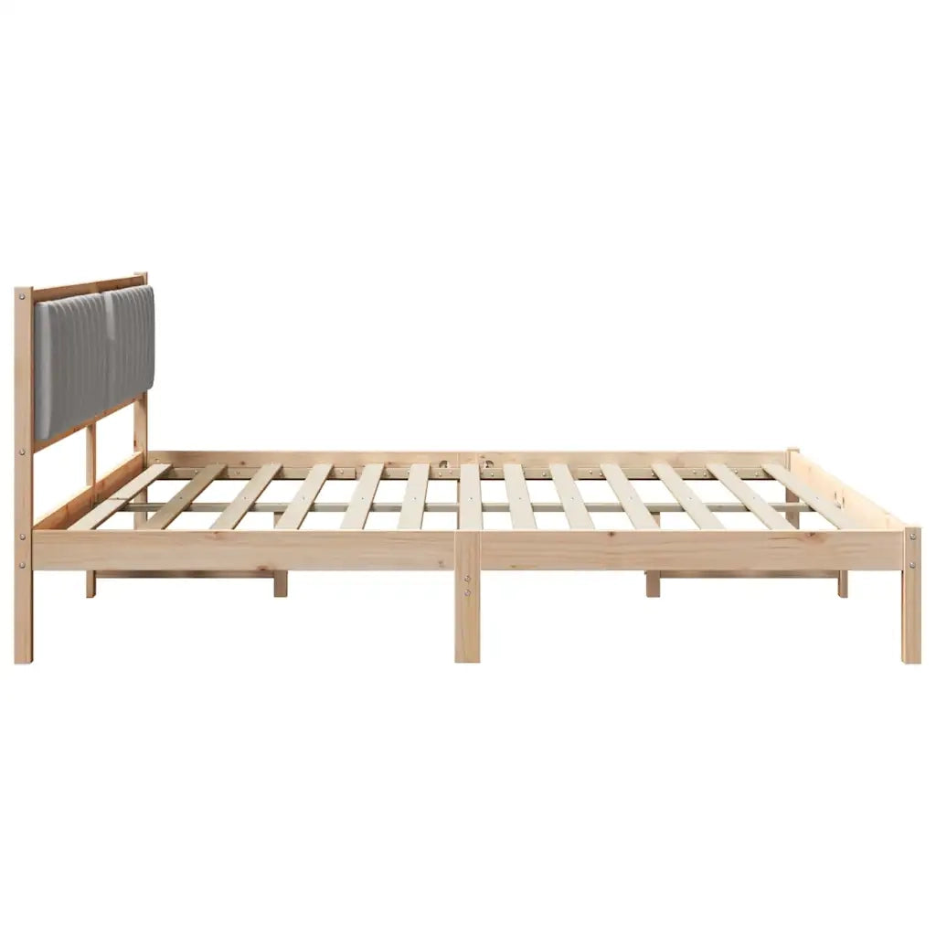 Struttura del letto-Giroletto Grigio chiaro 200 x 200 cm Pino massello 533766