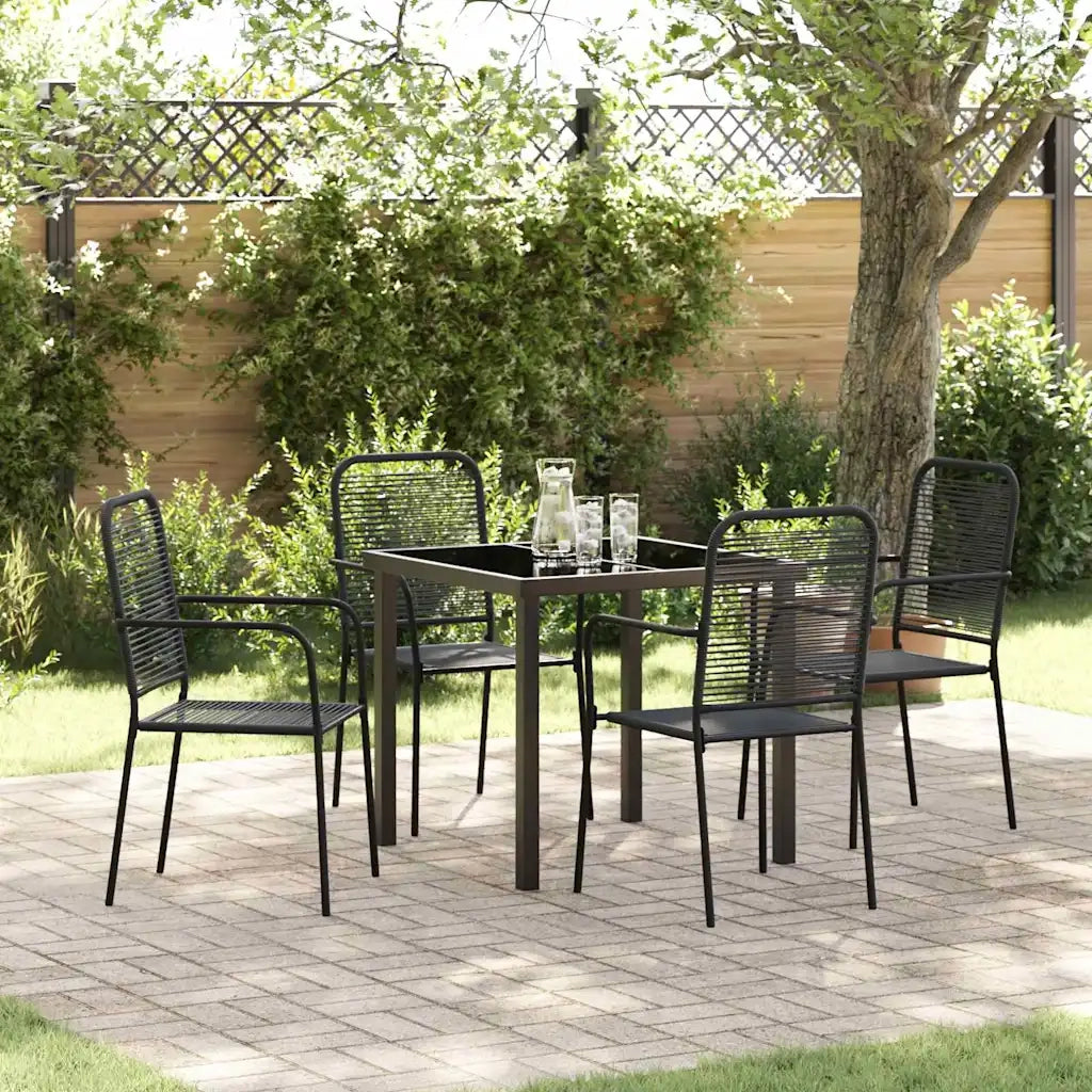 Set da Pranzo per Giardino 5 pcs Nero 3379157