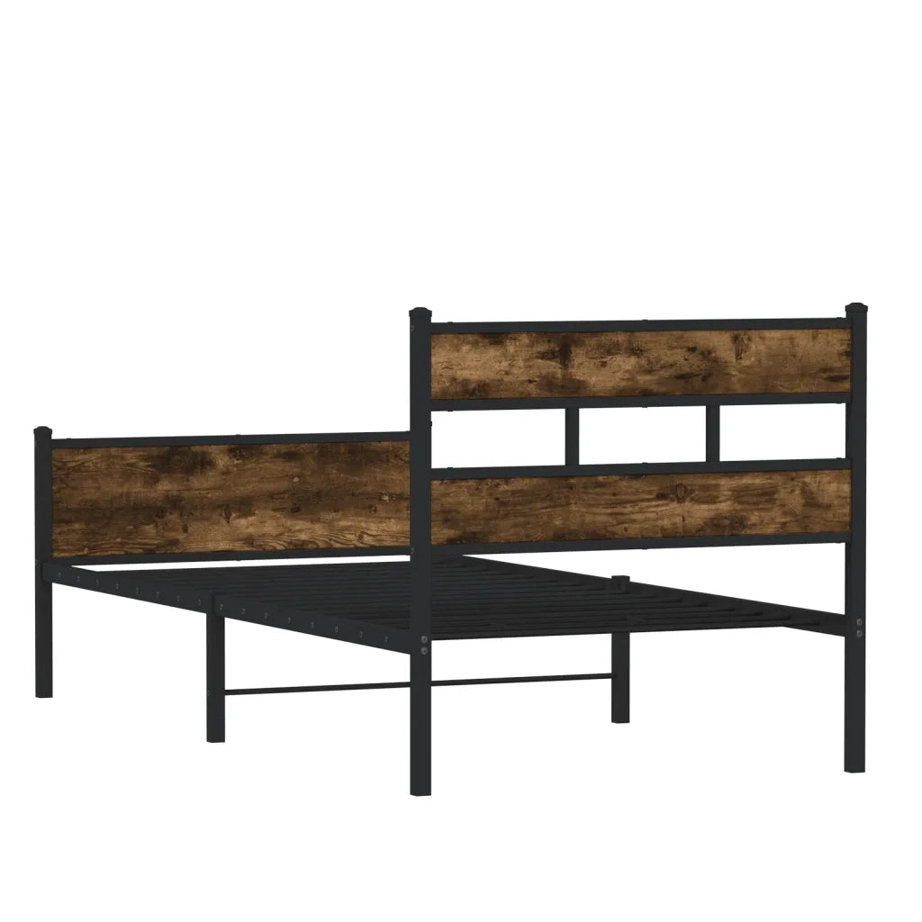 Giroletto senza Materasso-Struttura Letto Rovere Fumo 75x190 cm in Truciolato 316051