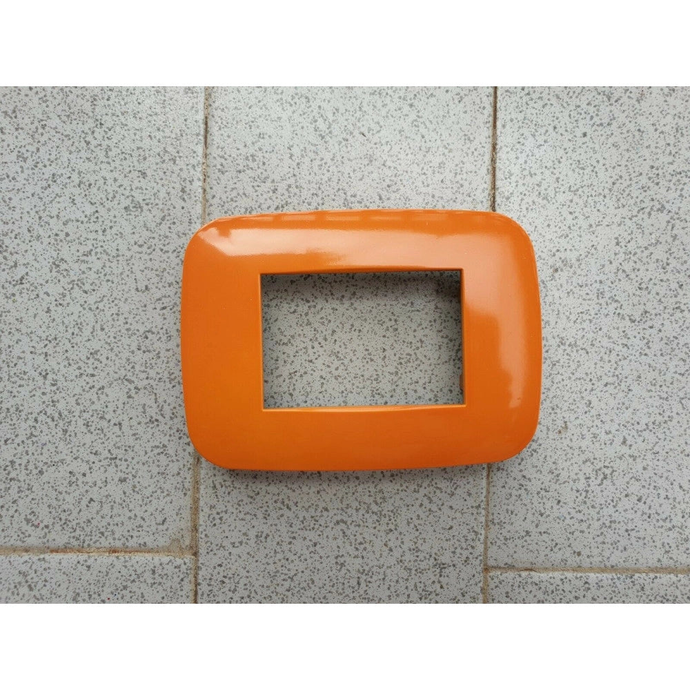 Trade Shop - Placca Placchetta Placchette Compatibili Per Serie Axolute Bticino Colorate Fori - Arancione -7 Fori     -