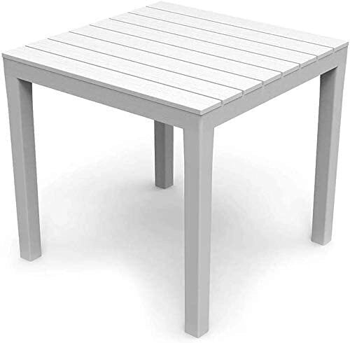 Tavolo quadrato Bali bianco 78x78 effetto legno giardino