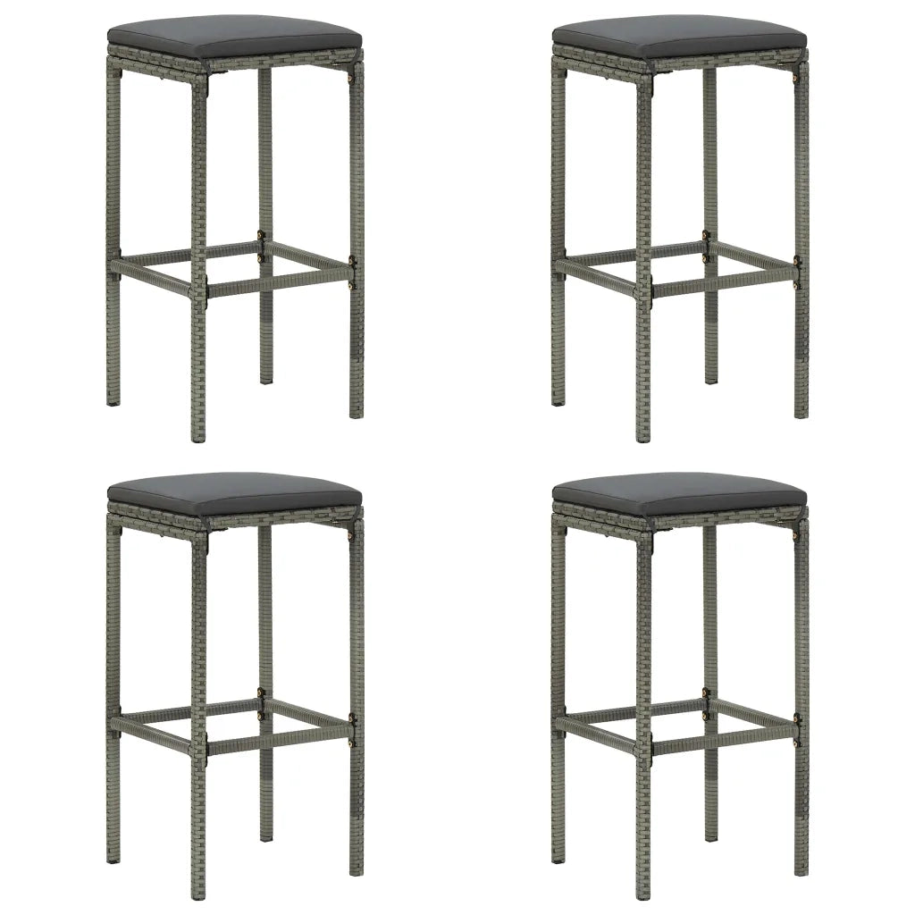 Set Bar da Giardino 5 pz con Cuscini Grigio