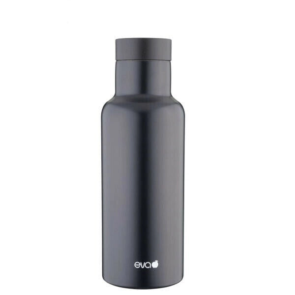 Borraccia in acciaio colorata 450 ml tappo automatico nera