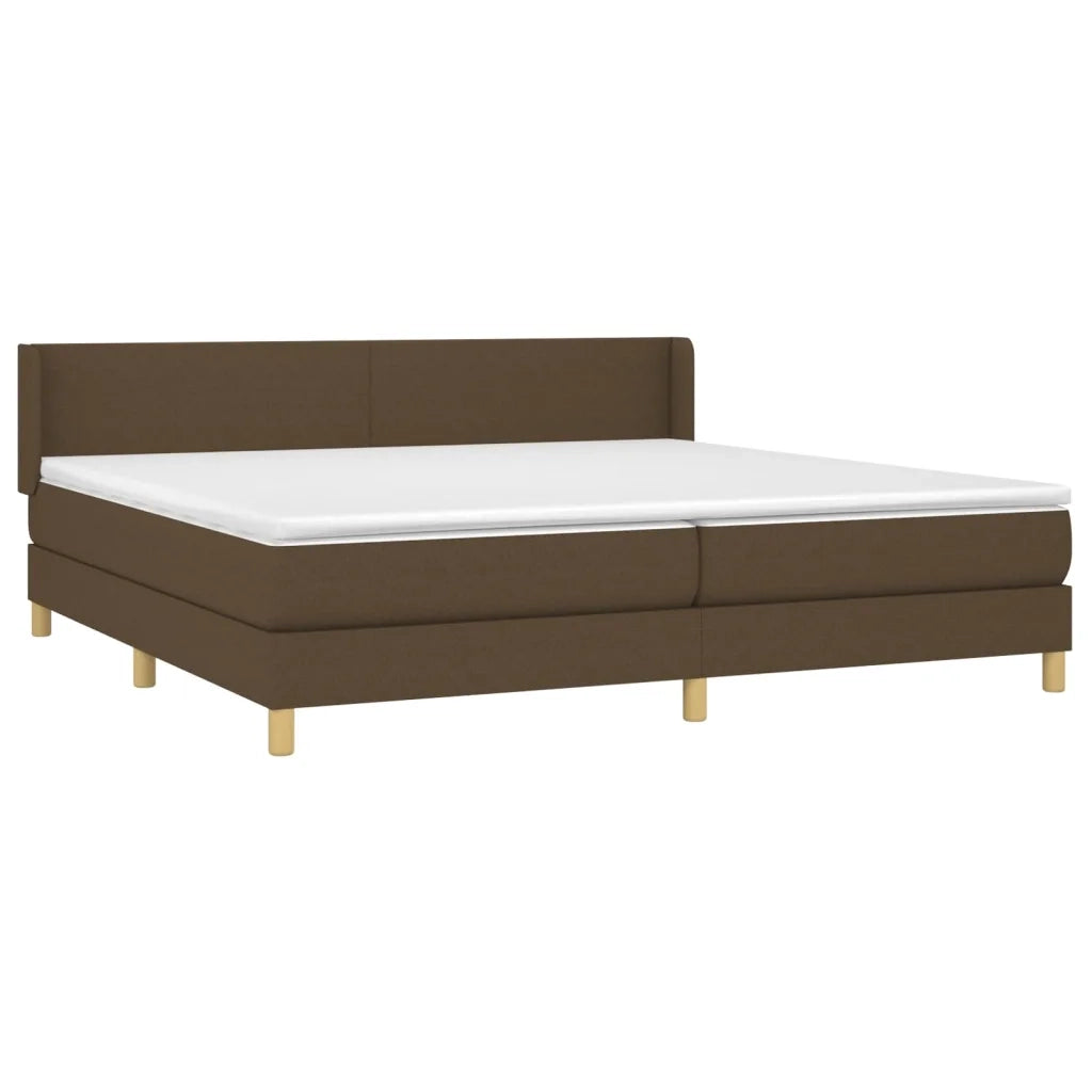 Giroletto a Molle con Materasso Marrone Scuro 200x200cm Tessuto 3130140