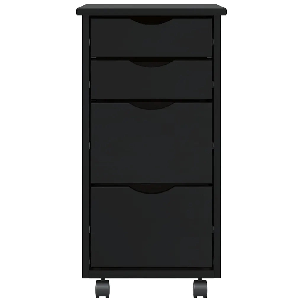 Armadietto Rotante con Cassetti MOSS Nero Legno Massello Pino 4015792