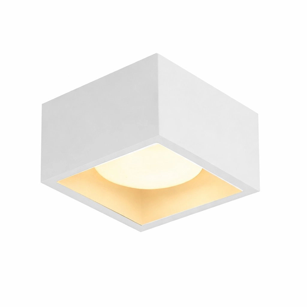Applique in Gesso Quadrata Verniciabile GX53 15W – Plafoniera Soffitto 1 Luce 110x110 mm con Lampadina Inclusa CCT