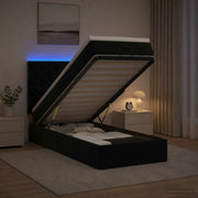 Letto Ottomano con Materasso e LED Nero 90 x 190 cm Velluto 3458345