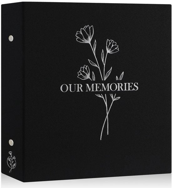 Album fotografico 10x15 cm - Adatto per 600 foto - Contenitore per inserimento - Copertina in lino lussuoso - Impermeabile e acido-resistente - Progetto stile con stampa argentata - Libro di foto