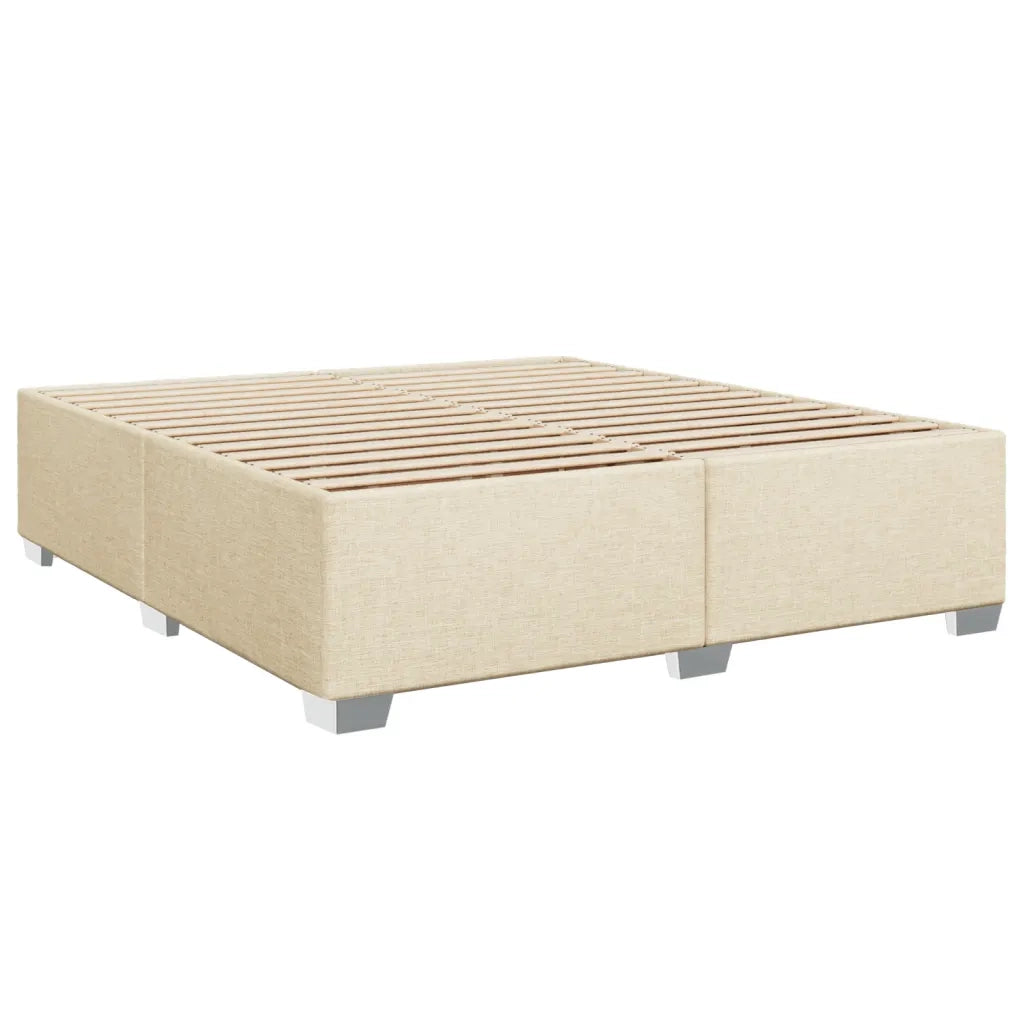 Giroletto a Molle con Materasso Crema 200x200 cm in Tessuto 3290593
