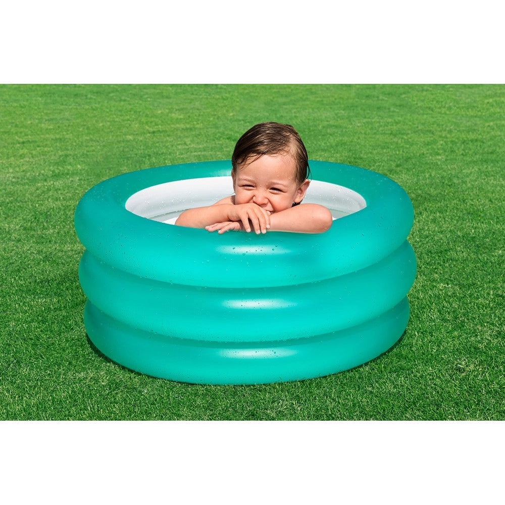 Trade Shop - Piscina Fondo Gonfiabile Per Bambini A 3 Anelli ø70x30cm Colori Assortiti 51033 -