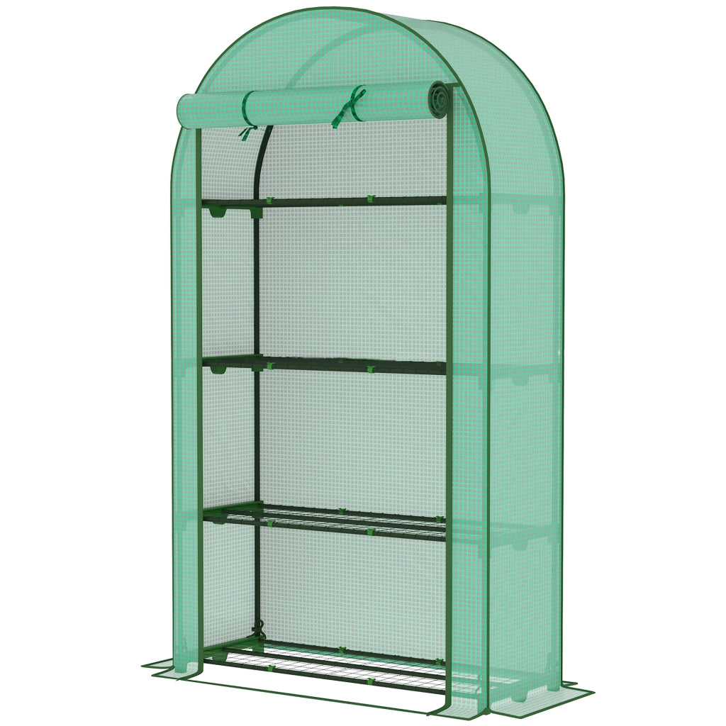 Serra da Giardino con 4 Ripiani ¨C Xylo ¨C Struttura Acciaio e Copertura PE Verde 105x45x160 cm