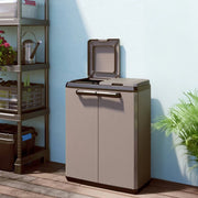 Pattumiera Rimouski, Mobile outdoor, Mobiletto giardino multiuso, Contenitore per balcone o garage, Made in Italy, 68x39 h85 cm, Grigio
