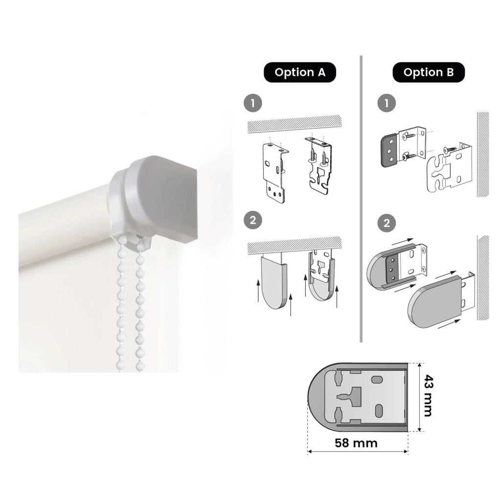 Tenda a Rullo Filtrante per finestre e porte Bianco 120x180 cm
