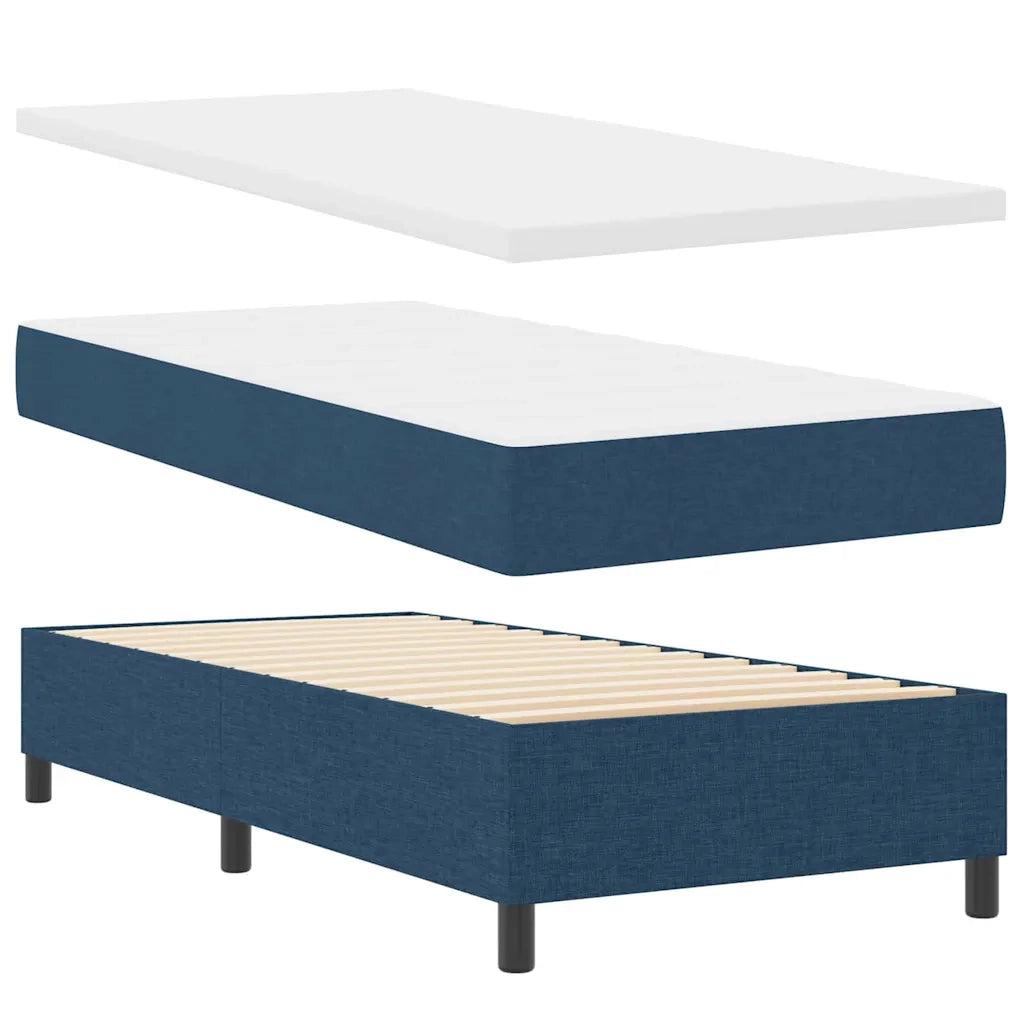 Letto a molle con materasso Blu 190 x 90 cm Tessuto 3341559