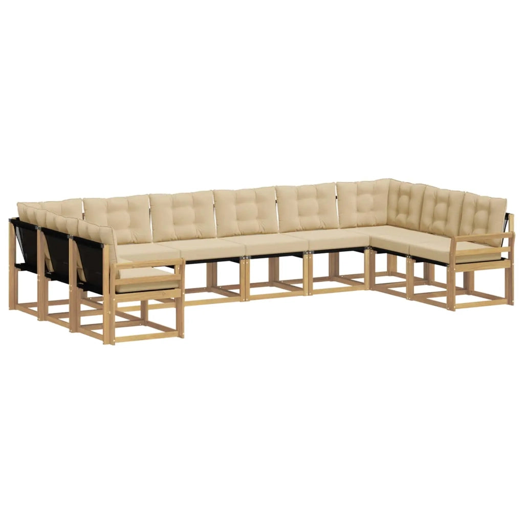 Set di divani da esterno 10 pz Bianco e Beige 3389911