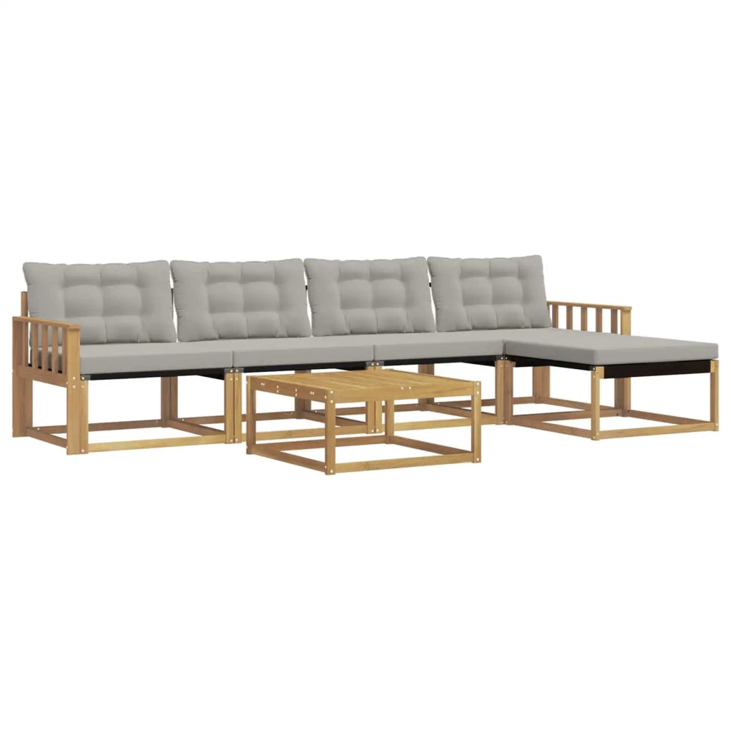 Set di divani da esterno 6 pcs Bianco e Grigio Chiaro 3388609