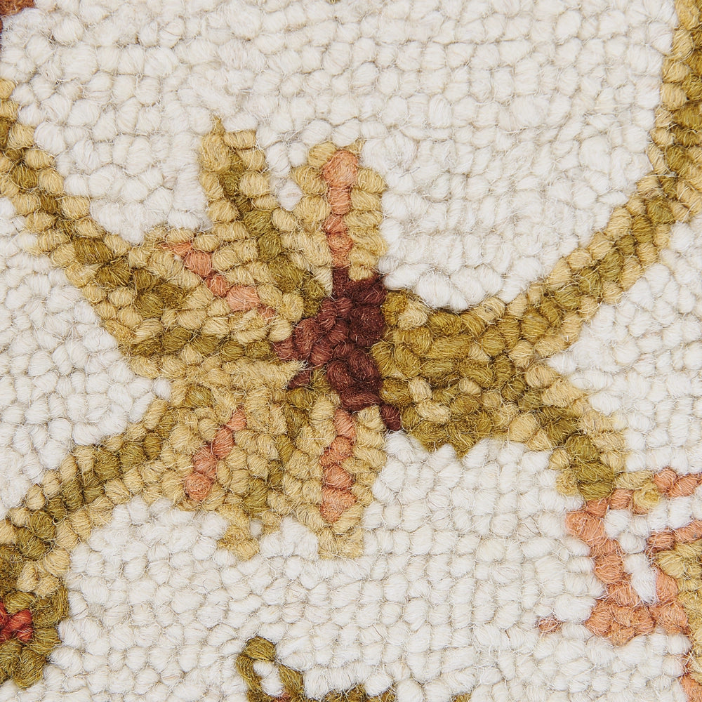 Tappeto in lana beige e marrone 160 x 230 cm a pelo fitto con motivo orientale