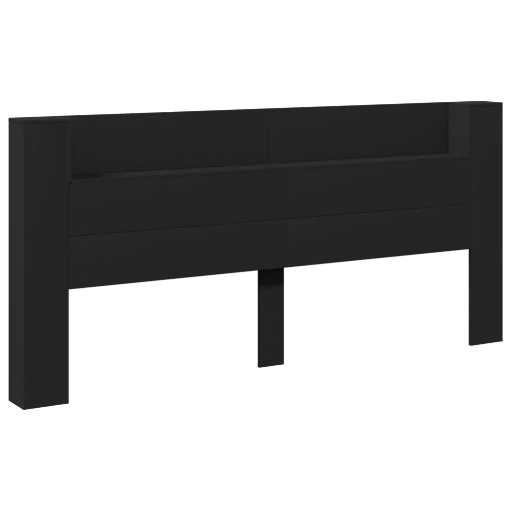 Testiera | Testata con Contenitore a LED Nera 220x16,5x103,5 cm