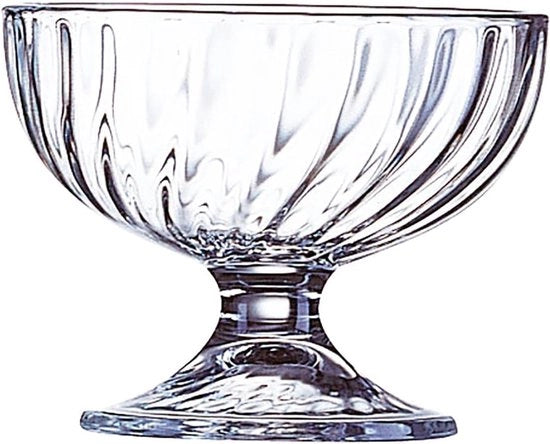 Sorbetiere, contenitore per sorbetti, 380 ml, vetro, trasparente, 6 pezzi
