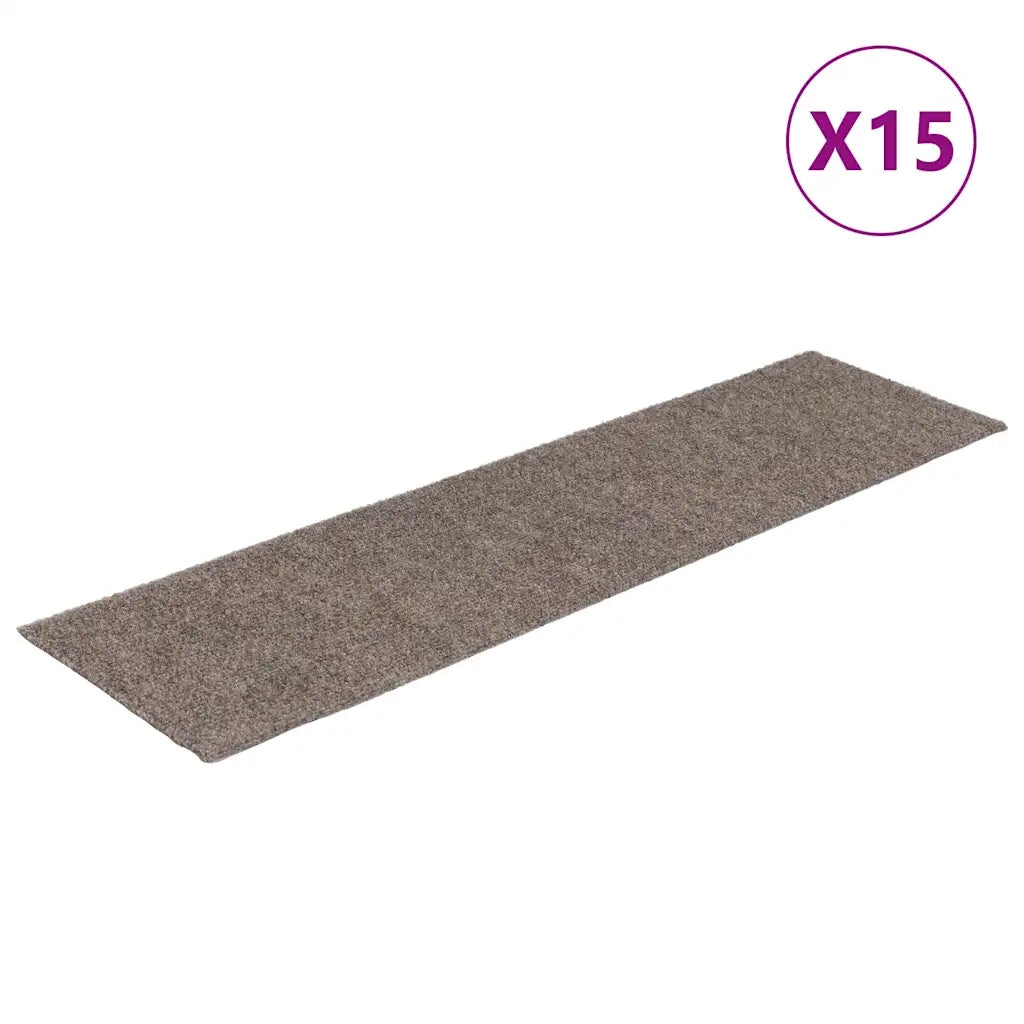 Tappetini per scale autoadesivi 15 pz | Gradini per Scale 76x20 cm beige rettangolari