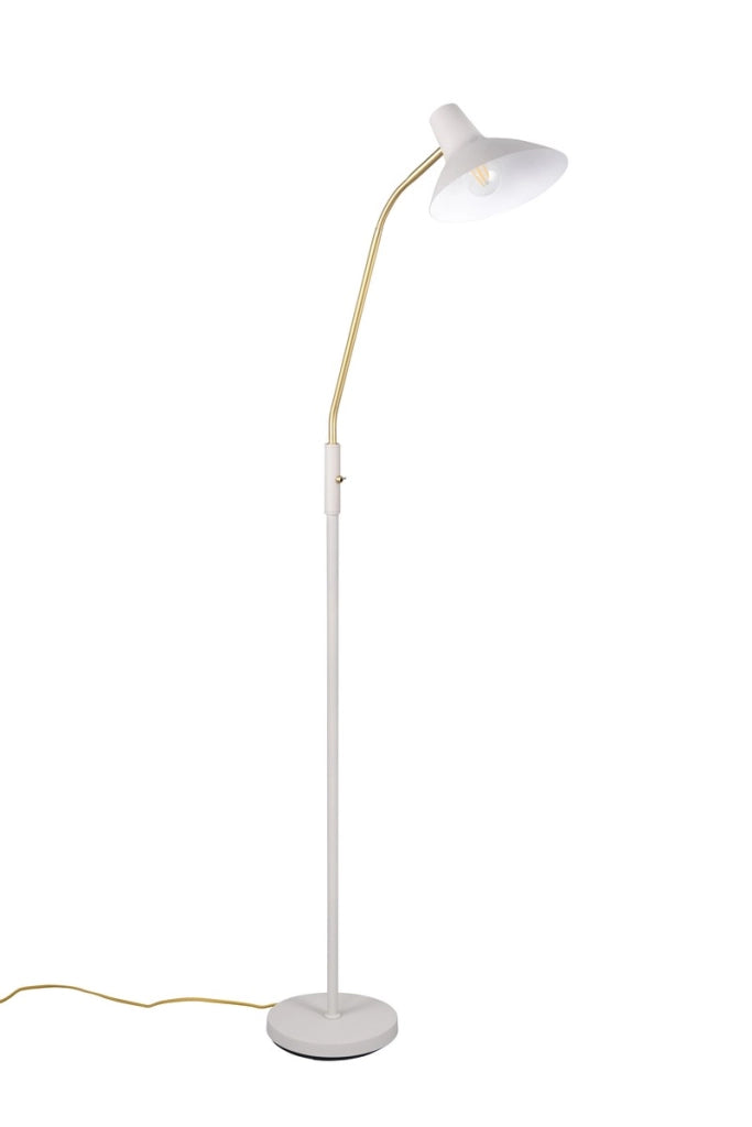 Lampada da terra classica grigia/ottone braccio lettura