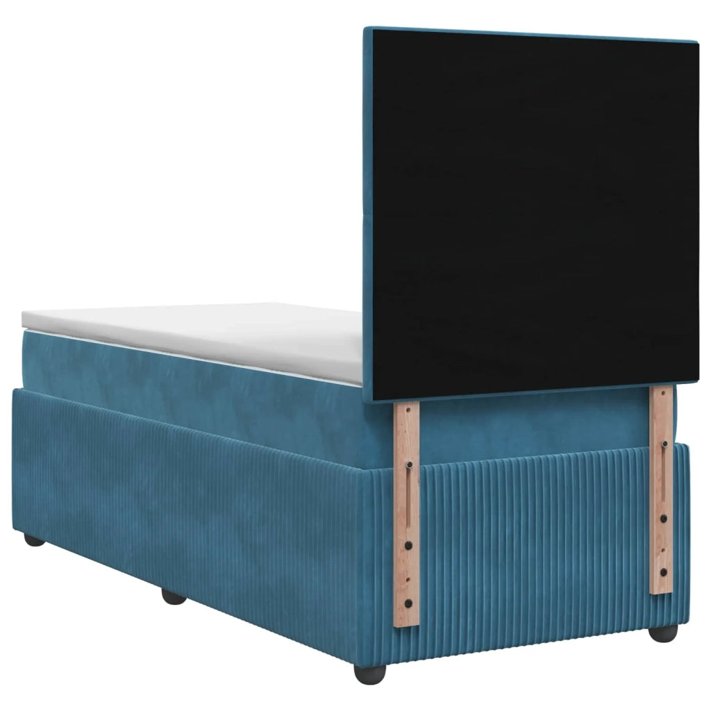 Letto Box Spring LED con Materasso Blu 80 x 200 cm Velluto 3455961