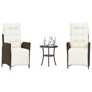 Set Bistrò 3 pz con Cuscini Marrone in Polyrattan 365298