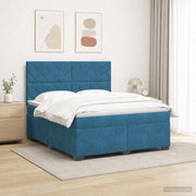 Letto box spring con materasso Blu 180 x 200 cm Velluto 3455166
