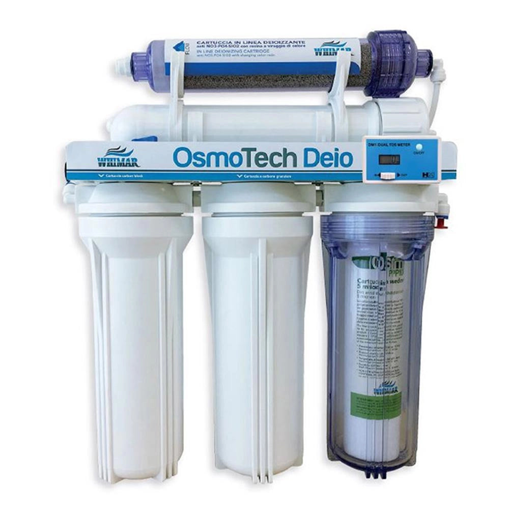 Whimar OsmoTech Deio 50GPD 190 L/g - Impianto 5 stadi con membrana Vontron, flush-valve, post-filtro deionizzante e TDS