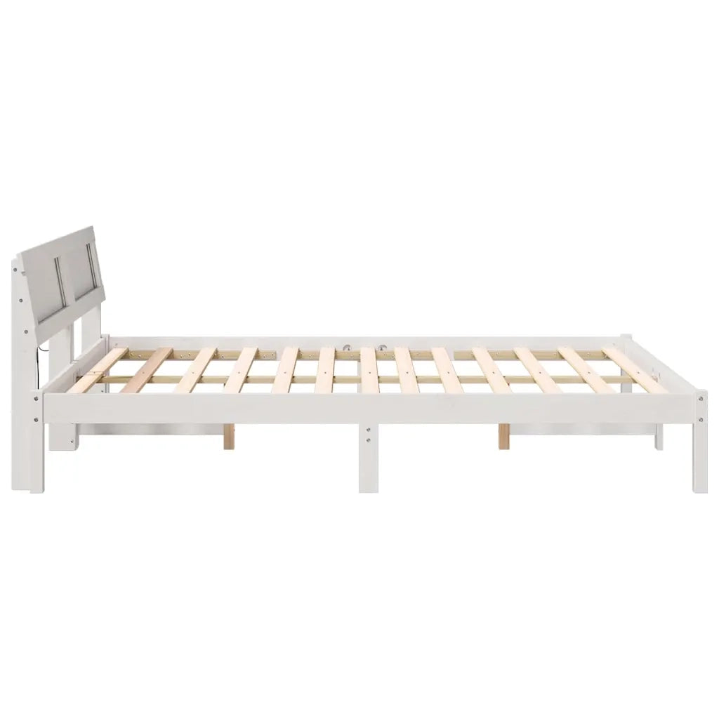 Letto matrimoniale | Letto per adulti | Struttura del letto Bianco 160 x 200 cm Pino massello