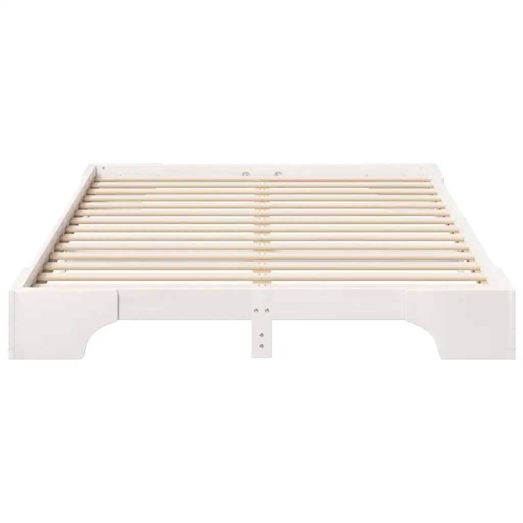 Struttura del letto-Giroletto-Rete del Letto Bianco 140 x 210 cm Pino massello 626214