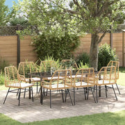 Set da Pranzo per Giardino 9 pcs Marrone polyrattan 3380868