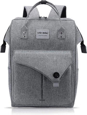 Borsa da Donna con Tasca per Laptop e Tasca Antifurto - Grigio - 15.6 Pollici - Borsa da Scuola - Casual